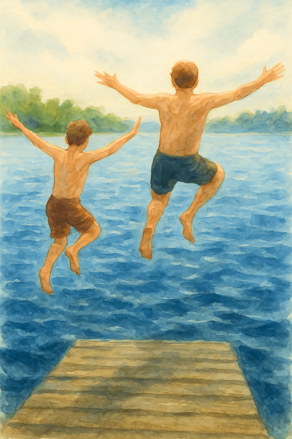 Boys jumping